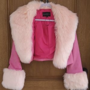 COPY - 💋SHACI Pink Faux Suede and Fur Cropped Jacket💋